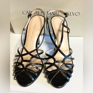 Carmen Marc Volvo Woman’s Black Evening Heels Size 7 NWT